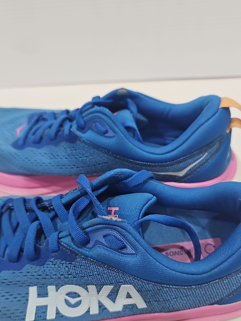 Women's Size 9.5 B Hoka Clifton Running Sneakers Blue Pink - Picture 10 of 12